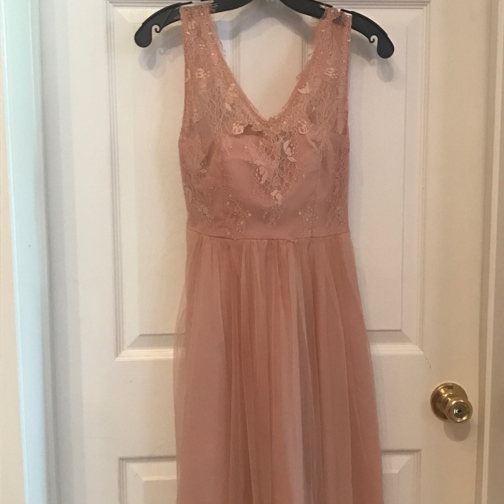 BHLDN cocktail dress in blush